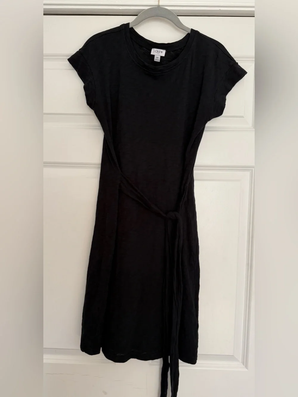 J. Crew Charcoal Black Tie-Waist Short Sleeve Tee Dress